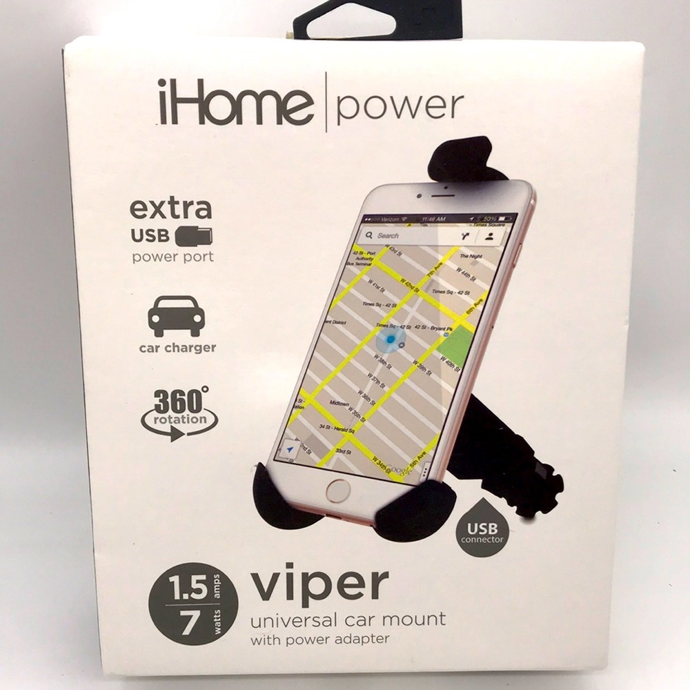 iHome Viper Universal Car Mount W/Power Adapter